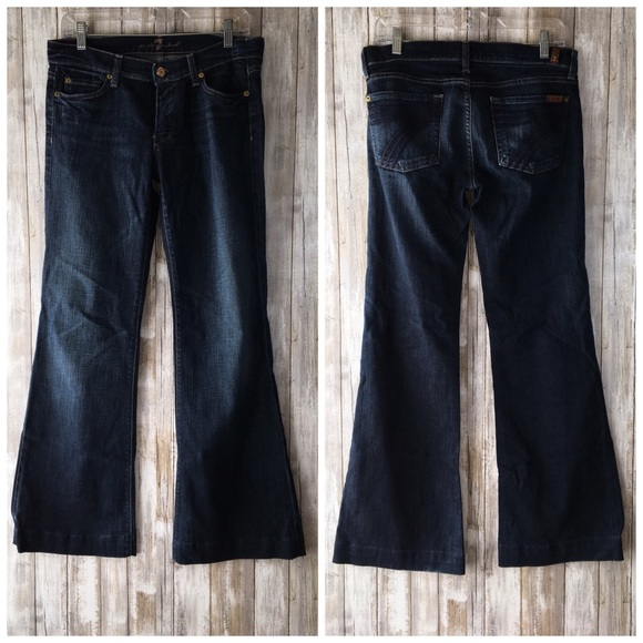7 For All Mankind Denim - 7 For All Mankind Dojo Dark Wash Flare Jeans